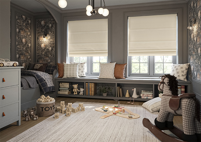 Kyoto Faux Silk, Oyster - Roman Blind - Image 6